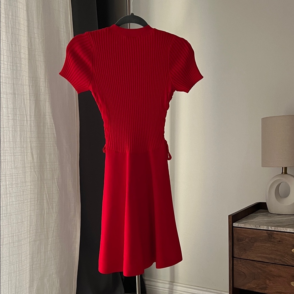 Design Lab Lord & Taylor Red Ribbed Mini Dress - Picture 5 of 5